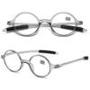 Lanomi Reading Glasses for Women and Men, Unisex Retro Round Full-Rim Glasses, Lightweight, Transparent Gray, +2.5 view 3