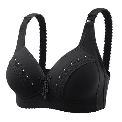 LOIJMK Women's Orthopedic Anti-Sagging Bra for Senior Women, Posture-Correcting, Breathable, Bust-Lifting (Black, C)