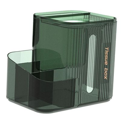 HOOTNEE Decorative Green PET Tissue Holder, Large Capacity, Space-Saving, Practical for Desk and Bedroom