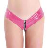 PINTUTU Sexy Women's Lingerie – High-Waisted Patent-Look Leather Hotpants, V-Shape Thong view 2