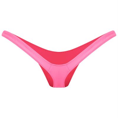 RUNQHUI Women's G-String Panties, Mini Bikini Thong, Pink, Size M
