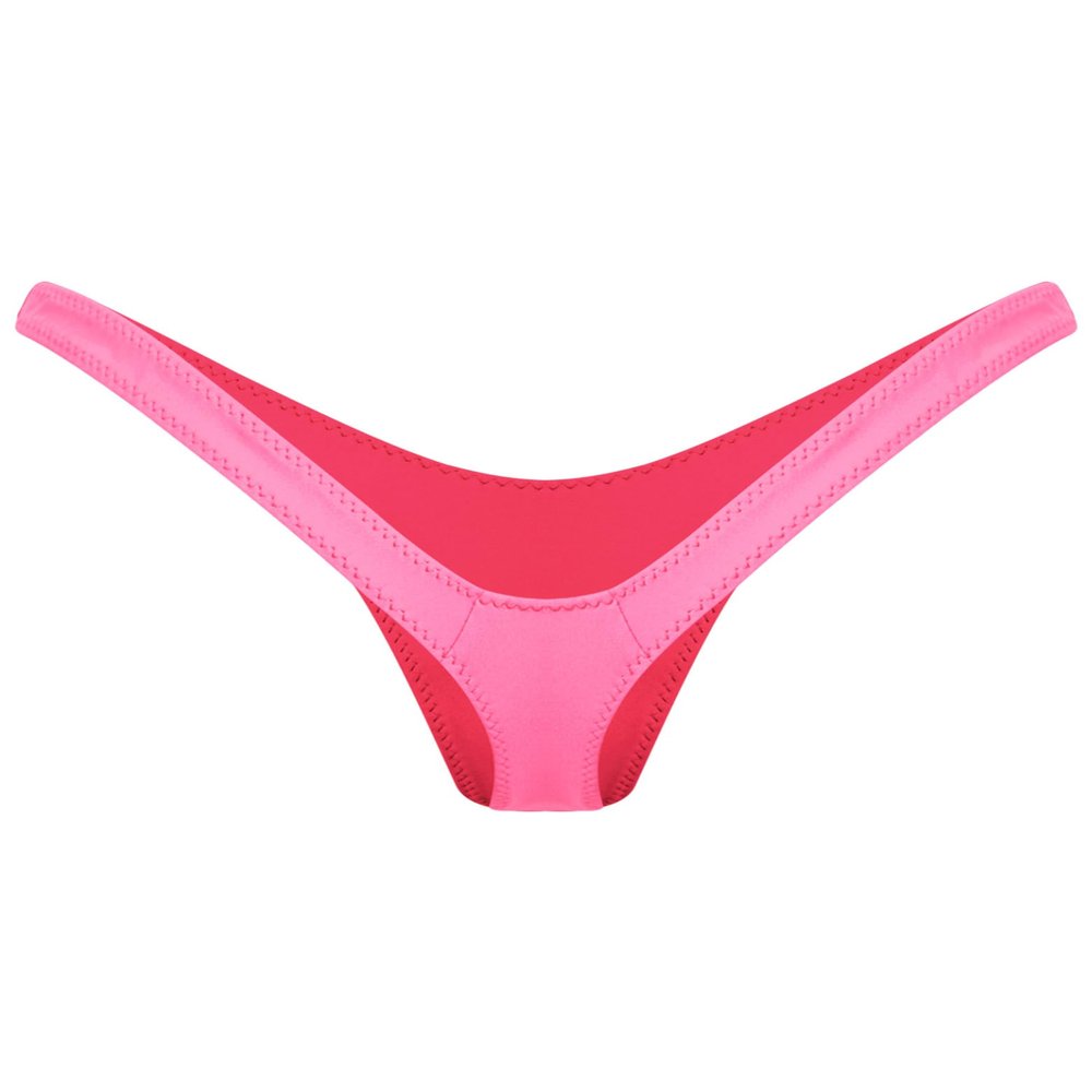 RUNQHUI Women's G-String Panties, Mini Bikini Thong, Pink, Size M