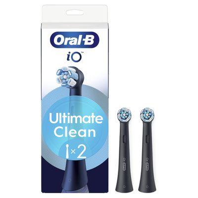 Oral-B iO Series Ultimate Clean Black Original Replacement Brush Heads with Crossed Bristles for Advanced Deep Cleaning and Plaque Removal
