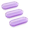 Purple Double-Sided Nail Brushes, 3-Pack, Plastic view 1