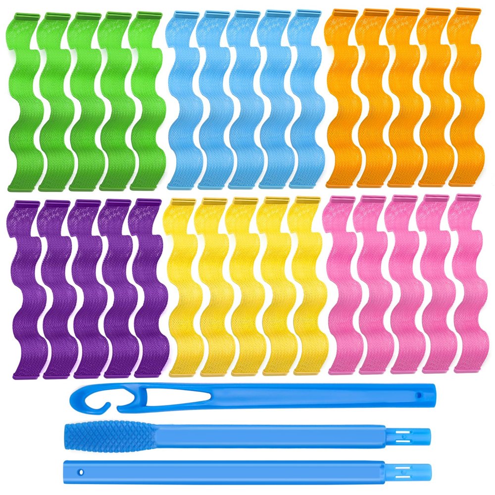 QGGTQG Spiral Curlers, 30-Piece No-Heat Hair Roller Kit, 30 cm