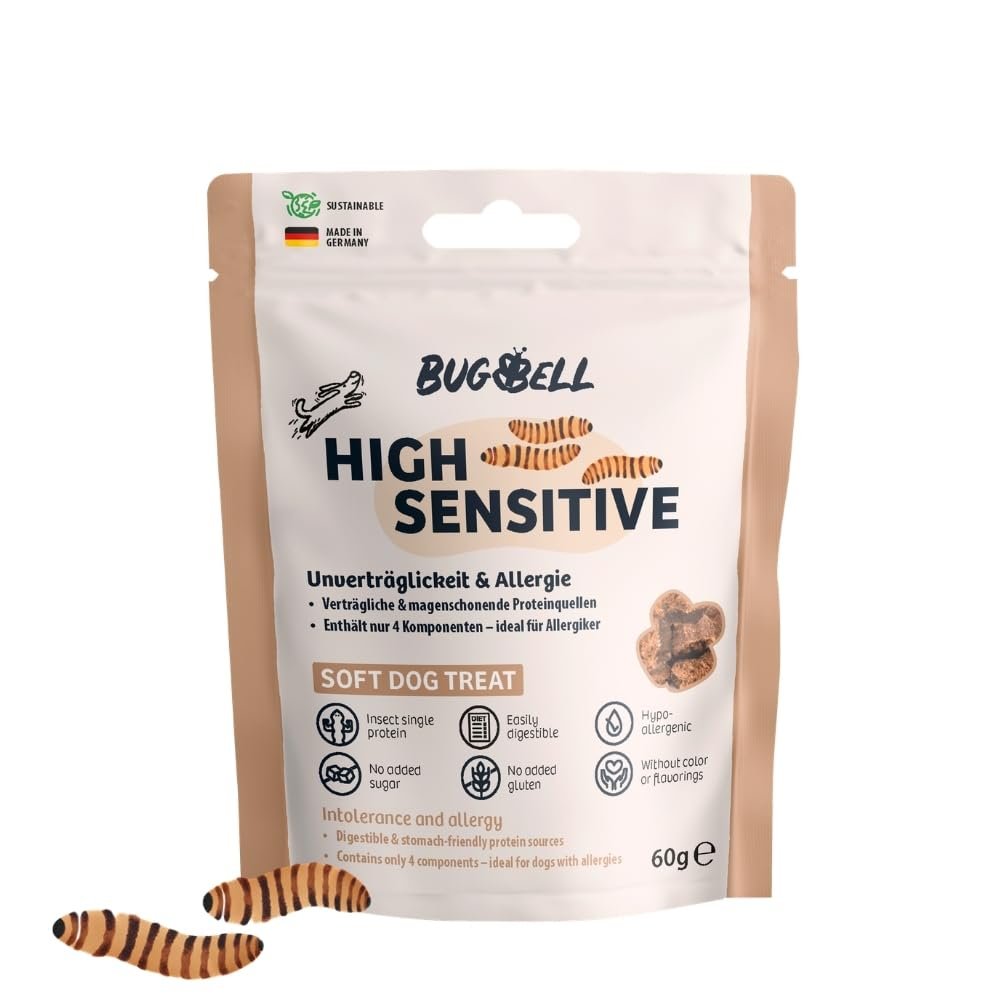 BugBell 60g Soft Dog Treats HighSensitive