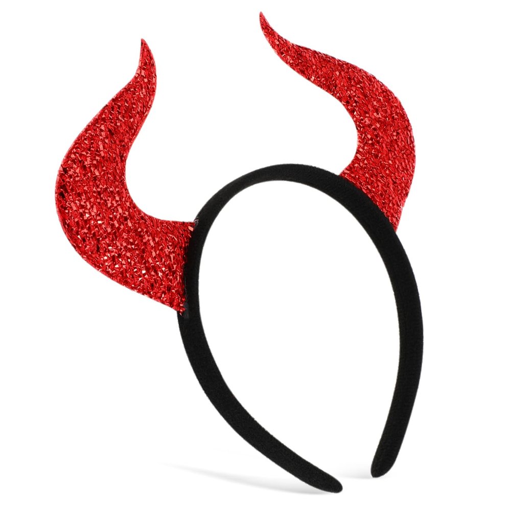 Halloween Glitter Devil Horn Headband for Women