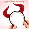 Halloween Glitter Devil Horn Headband for Women view 3
