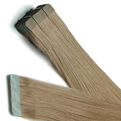 Haartick Reusable 100% Human Hair Tape Extensions, Silver Gray, 60 cm, Straight Hair, 5 Tapes