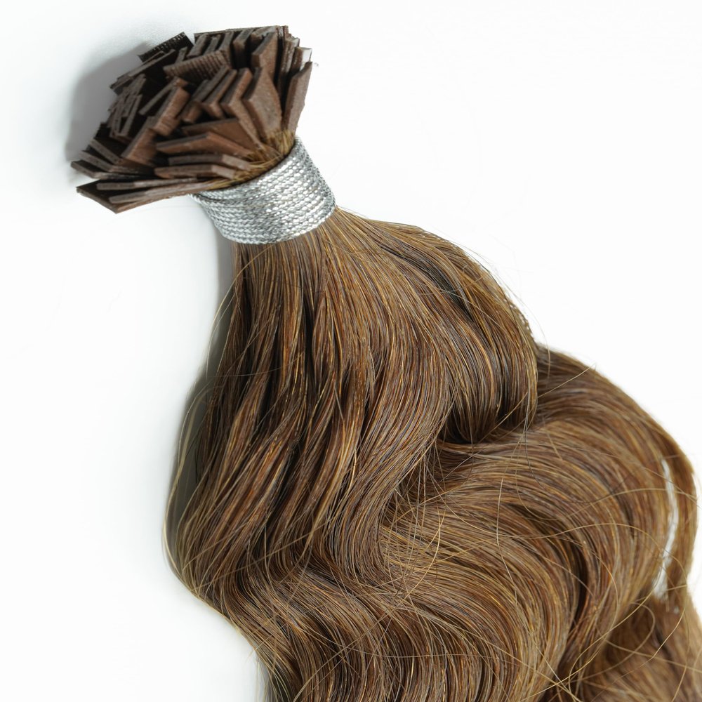 Haartick Reusable 100% Human Hair Bonding Extensions, Chocolate Brown, 60 cm, Deeply Wavy/Curly, 10 Strands