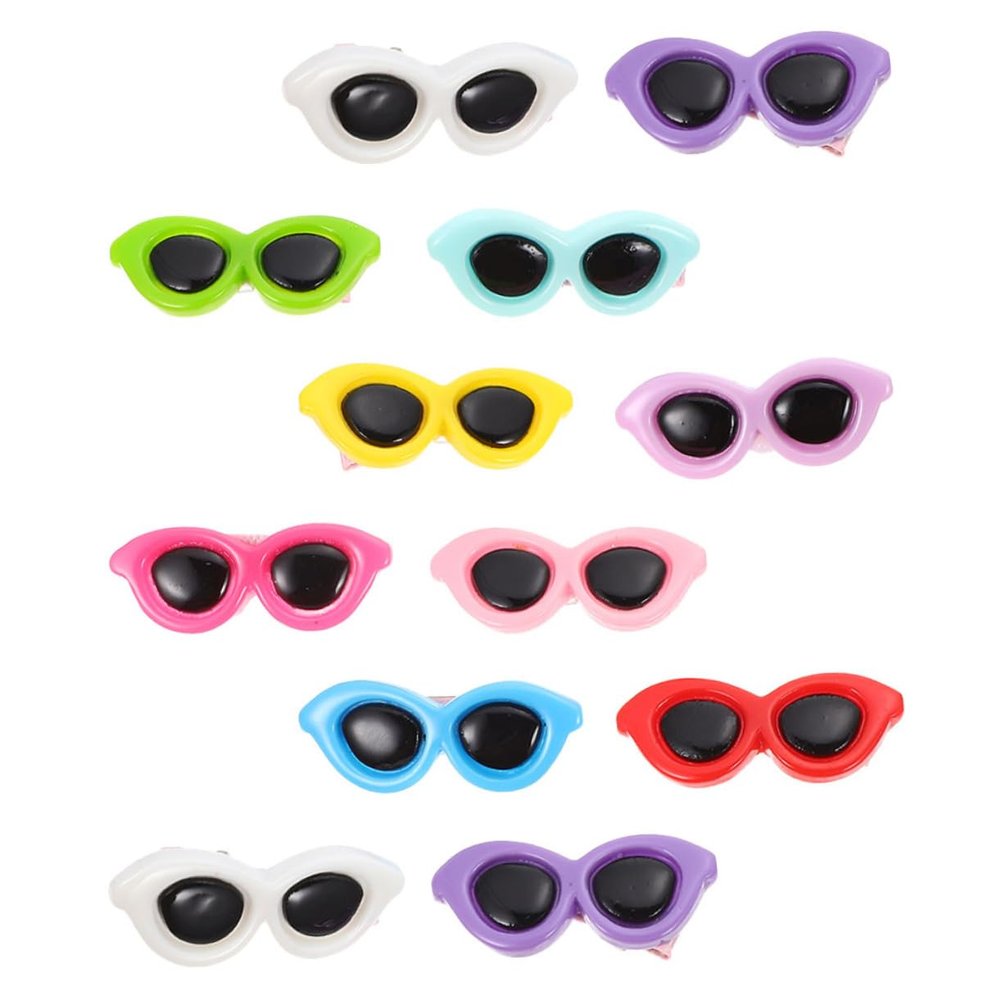 Toddmomy Dog Hair Clips - 12 Pack Sunglasses Hair Accessories