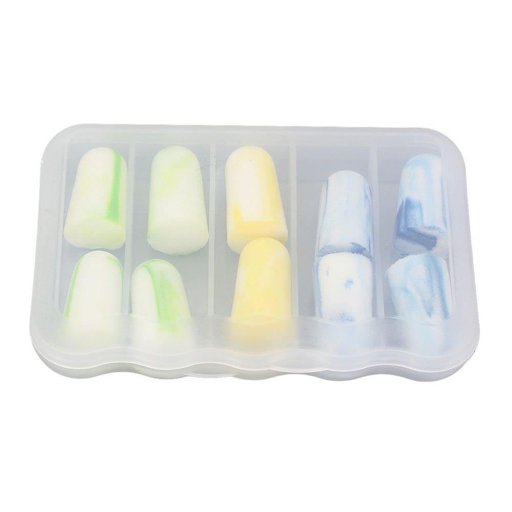 10 Silicone Earplugs, Noise Reduction, Slow Rebound, Soft and Comfortable for Sleep, Work, and Study