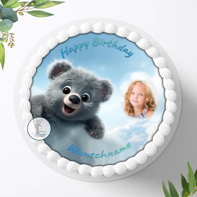 Personalized Jungle Animals Safari Cake Topper with Photo or Name, Fondant, 8 in - 2522z