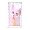 Odot Baby Crib Fitted Sheet, 3D Cat and Kitten Pattern, Soft Microfiber, White Cat, 75 x 30 cm view 1