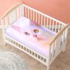Odot Baby Crib Fitted Sheet, 3D Cat and Kitten Pattern, Soft Microfiber, White Cat, 75 x 30 cm view 3
