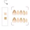 Short Almond Press-On Nails with 3D Metallic Lines, 24-Piece Set view 4