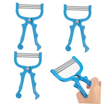 Manual Facial Hair Remover, ABS and Stainless Steel, Blue
