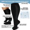 Compression Socks for Wide Calves, 3 Pairs, Plus Size, Black, 3XL view 2