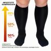 Compression Socks for Wide Calves, 3 Pairs, Plus Size, Black, 3XL view 3