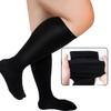 Compression Socks for Wide Calves, 3 Pairs, Plus Size, Black, 3XL view 4