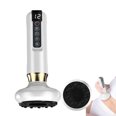 Anti-Cellulite Cupping Massage Device for Arms, Abdomen, Legs and Buttocks, 12-Level Rechargeable Handheld Massager, White