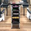 BAOCHADA Hairdressing Trolley with 5 Drawers and Swivel Casters, White, 36 × 45 × 90 cm view 2