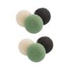 Mikinona 6-Piece Natural Facial Cleansing Sponges, Round, Black/Green/White view 1