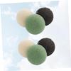 Mikinona 6-Piece Natural Facial Cleansing Sponges, Round, Black/Green/White view 3