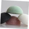 Mikinona 6-Piece Natural Facial Cleansing Sponges, Round, Black/Green/White view 4