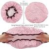 ZWCSHUU Women's Reusable Shower Cap, Double Waterproof Layers, Big Black Spot view 3