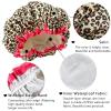 ZWCSHUU Women's Reusable Shower Cap, Double Waterproof Layers, Big Black Spot view 4