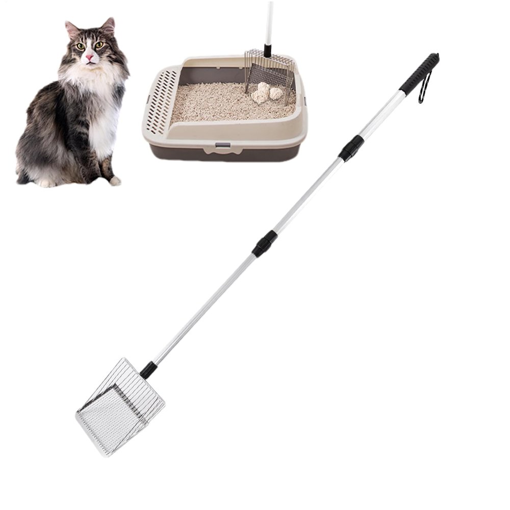 Multipurpose Litter Scoop, Manure Rake and Sieve with Long Handle