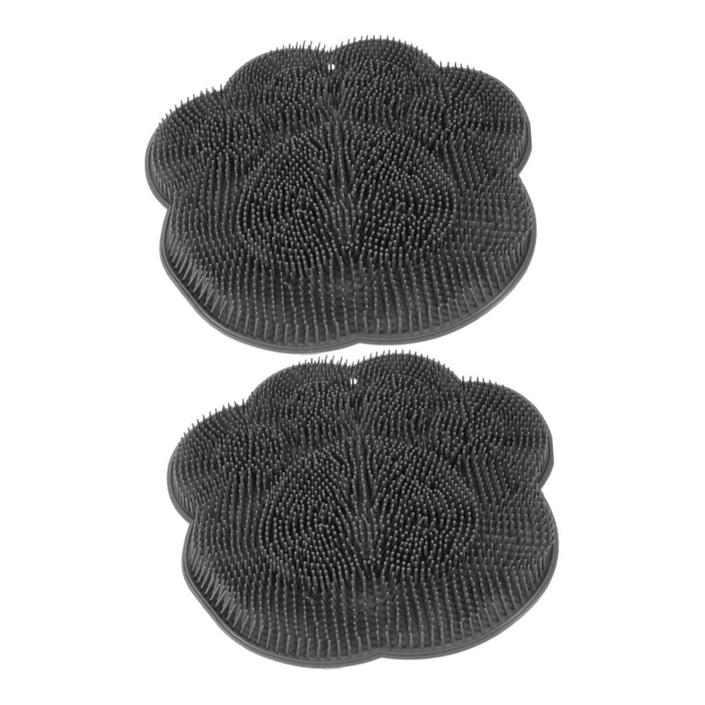 NULYLU 2-Pack Silicone Bath Mat with Suction Cups, Scrub Mat for Wall and Bathtub, Removes Hard Foot Skin, Easy to Clean and Dry