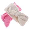 IWOWHERO 2-Pack Baby Headbands with Bows, Knitted Hairbands for Newborns and Toddlers view 1