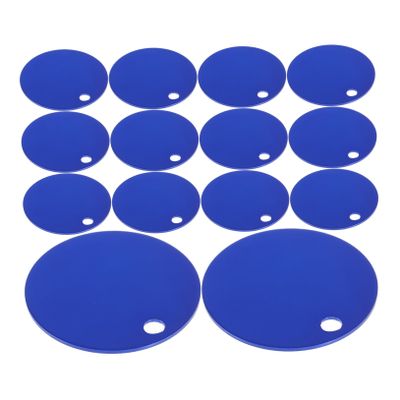 Housoutil 25-Pack 35 mm Round Blue Aluminum Pet Tags with Hole