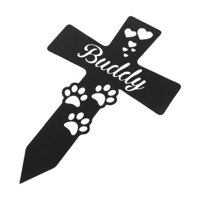 POPETPOP Waterproof Dog Memorial Stake, Elegant Garden Grave Marker