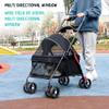 Folding Pet Stroller for Puppies and Cats with Cup Holder and Adjustable Canopy view 2