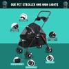 Folding Pet Stroller for Puppies and Cats with Cup Holder and Adjustable Canopy view 4