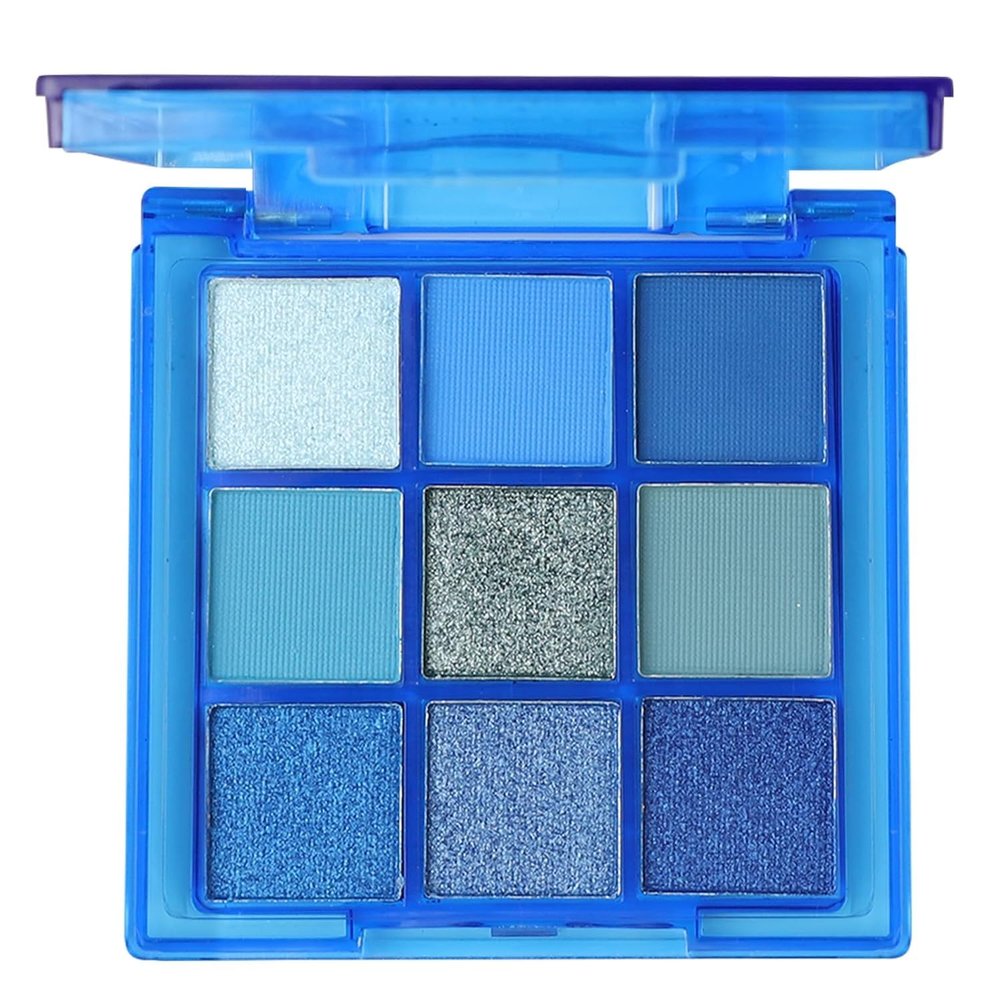 9-Color Blue Eyeshadow Palette, Highly Pigmented