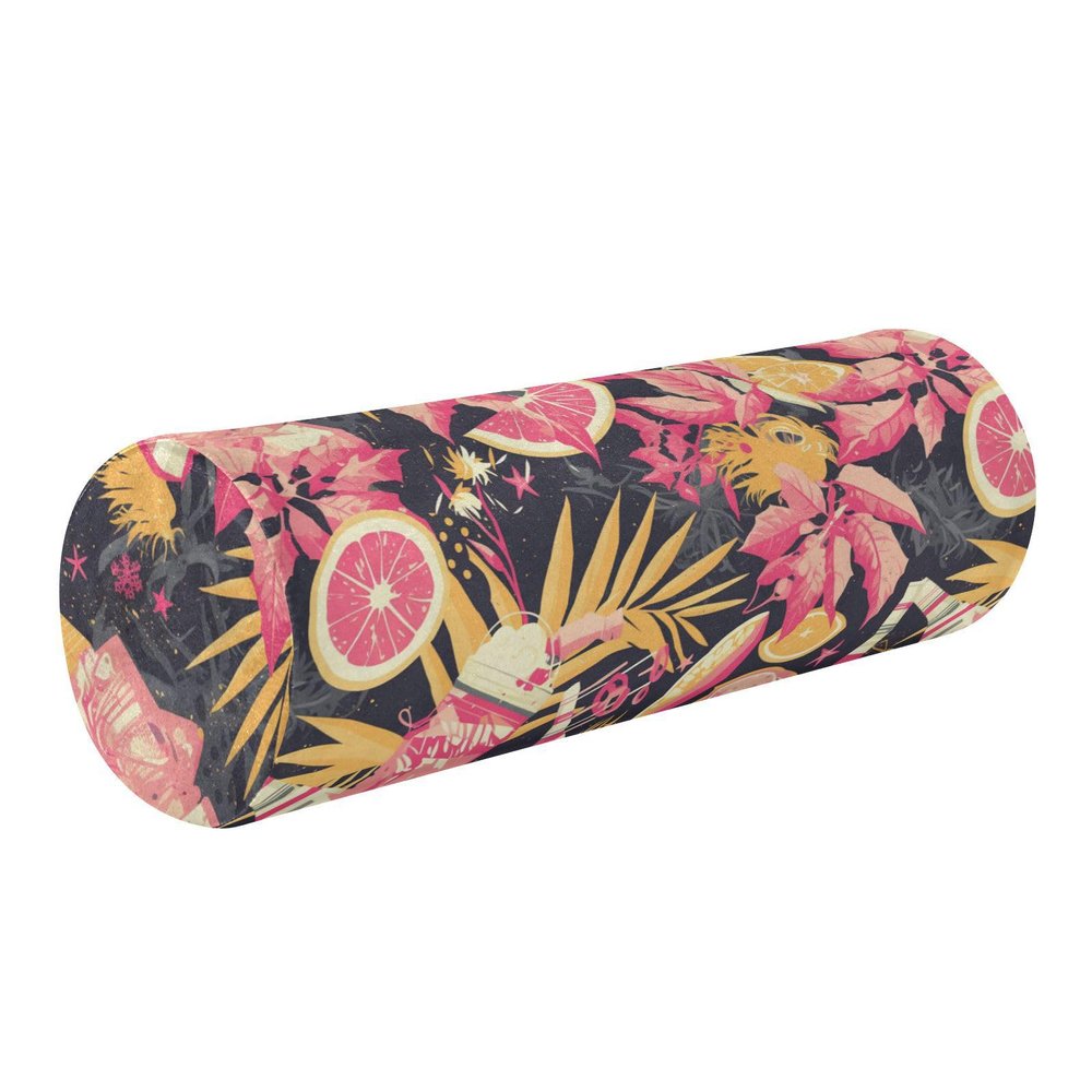 Decorative Lemon Summer Pillow with Cylindrical Memory Foam Neck Support