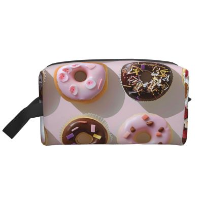 Cupcakes Donuts Muffins Sugar-Printed Cosmetic Case with Handle, White