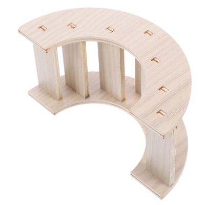 UPKOCH Beige Wooden Bridge for Small Pets Like Hamsters and Gerbils, with Climbing Function and Protection from Damage