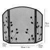 KOIAMVZW 3-Panel Fireplace Screen, Foldable Metal Fire Guard view 2