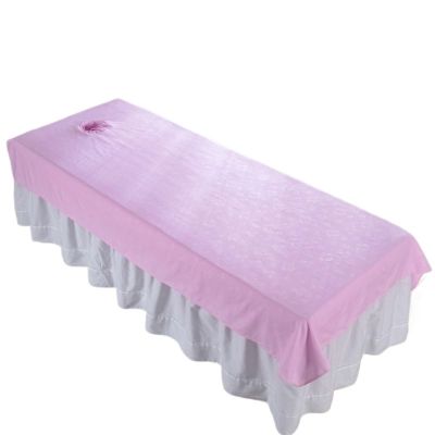 LYXYGMV 5-Piece Pink Rose-Print Massage Table Sheets with Face Hole