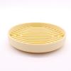 Vyloky Dog and Cat Lick Mat, 2-Pack, 20 x 20 cm, BPA-Free Silicone, Non-Slip Suction Cups, for Bathing, Training and Grooming (Beige, Line, 2 Pieces) view 1