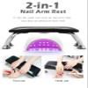 Ayztantine Nail Tech Armrest, Large Cushion with Gray-Gold Stand view 3
