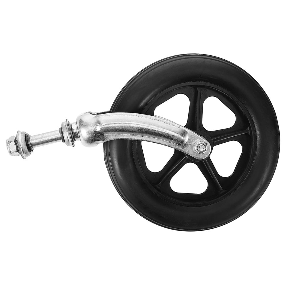 Wheelchair Replacement Wheel with Fork Bracket and Bearing, 19 cm, Black