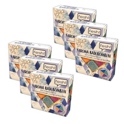 6-Pack Triangle Aroma Bath Bombs, 4 x 40 g Each, 4 Scents & Colors