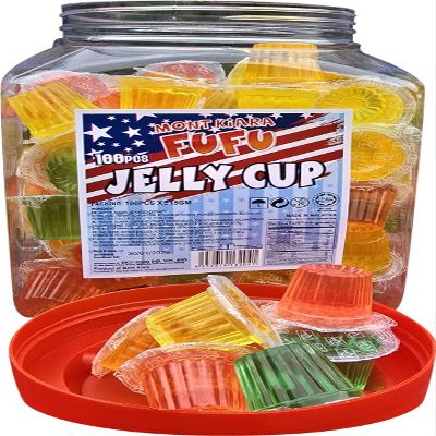 MONT KIARA FUFU Fruit Jelly Cups, 100 Count, 15 g Each, Halal-Certified
