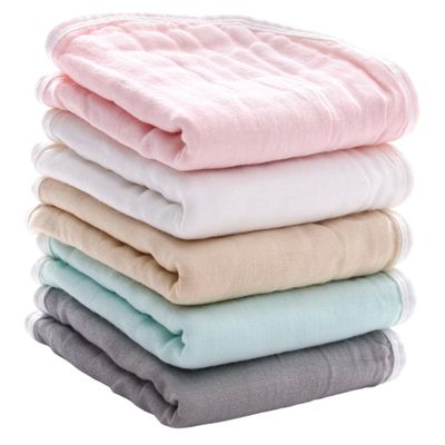 CALLARON 5-Piece Cotton Burp Cloths, Highly Absorbent and Quick-Drying, for Newborns